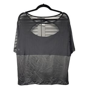 NWT Cider Black Sexy Cut Out Top Plus Size 3XL Ruching Sheer Shoulder Club